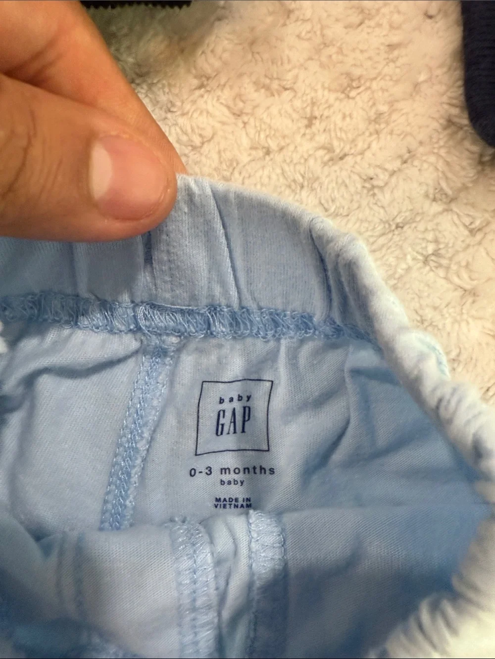 GAP Royal Blue Bodysuit with Black Corduroy Pants & Light Blue Drawstring Shorts